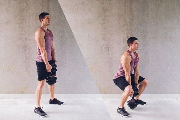 squatting with dumbbells for potency